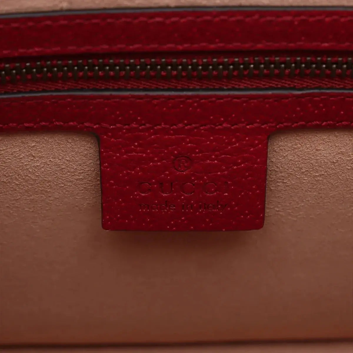 Pre-Loved Queen Margaret Handbag Monogram Coated Canvas Small with Aged Gold Hardware, Beige Ebony Red