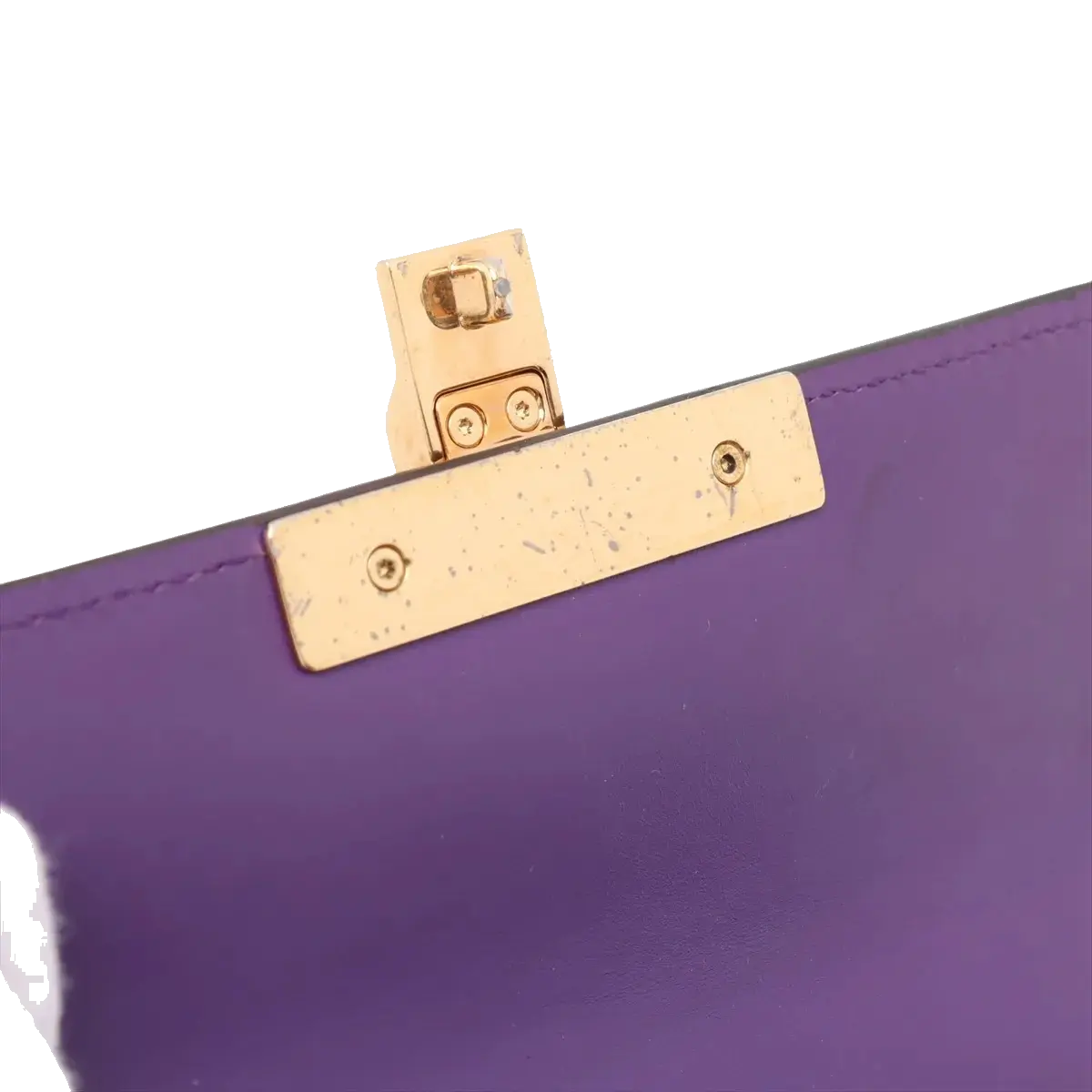Pre-Loved Padlock Shoulder Bag Monogram Leather Mini with Gold Hardware, Purple