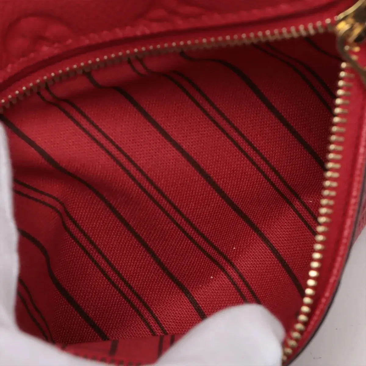 Pre-Loved Mazarine Handbag Monogram Leather MM with Gold Hardware, Red