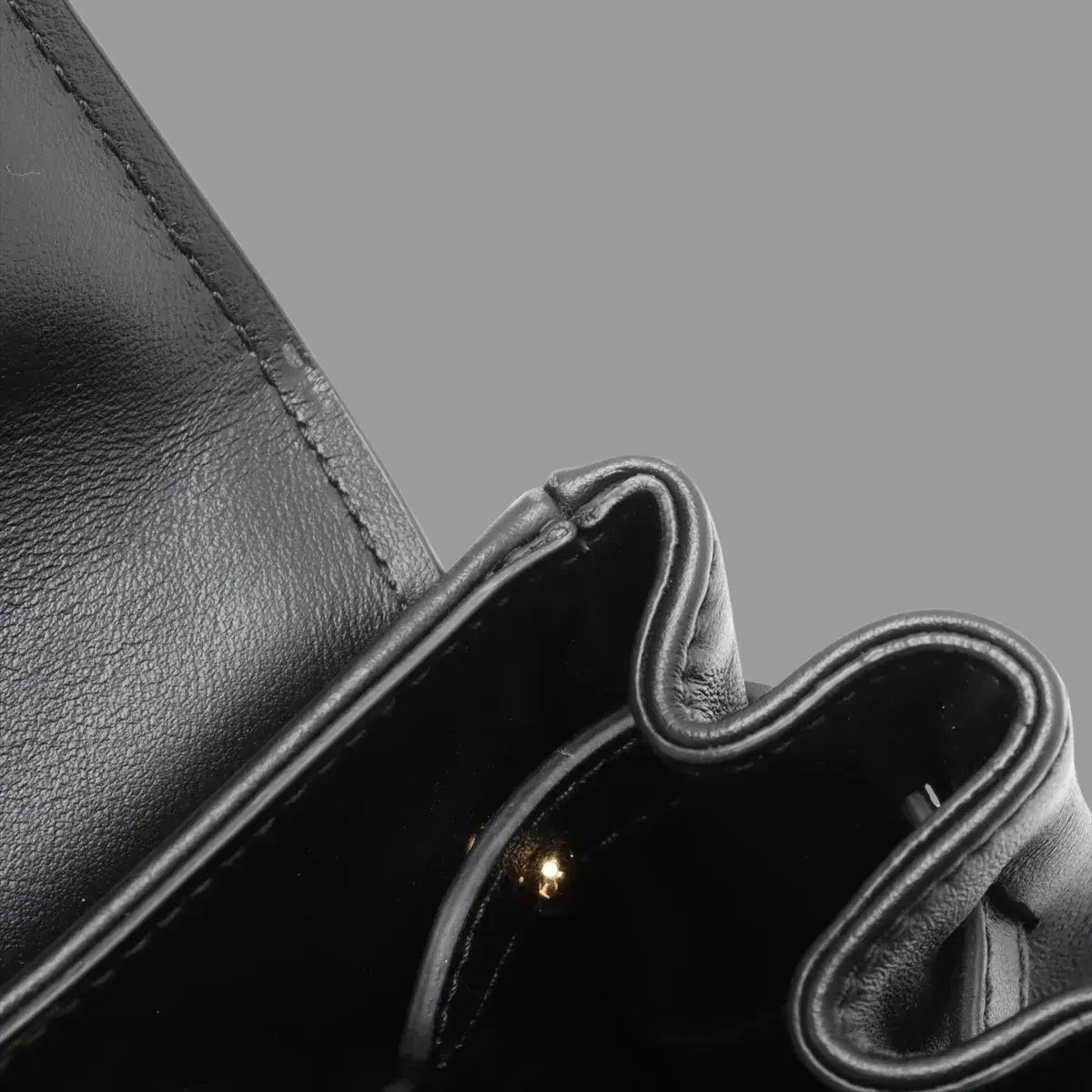 Pre-Loved Nappa Leather Shoulder Bag Leather with Gold Hardware, Black