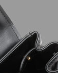 Pre-Loved Nappa Leather Shoulder Bag Leather with Gold Hardware, Black