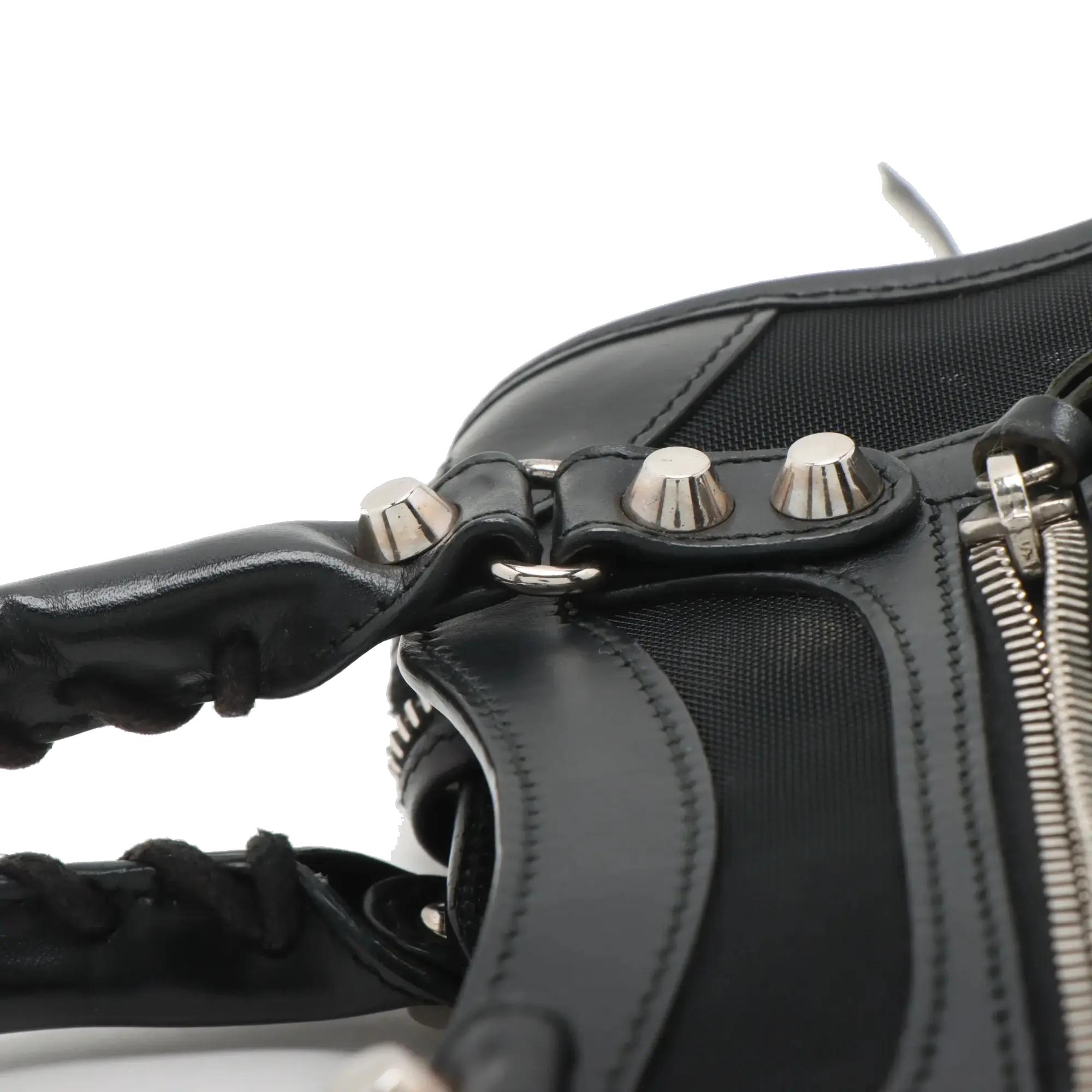 Pre-Loved Classic City Handbag Canvas Plain Mini with Silver Hardware, Black