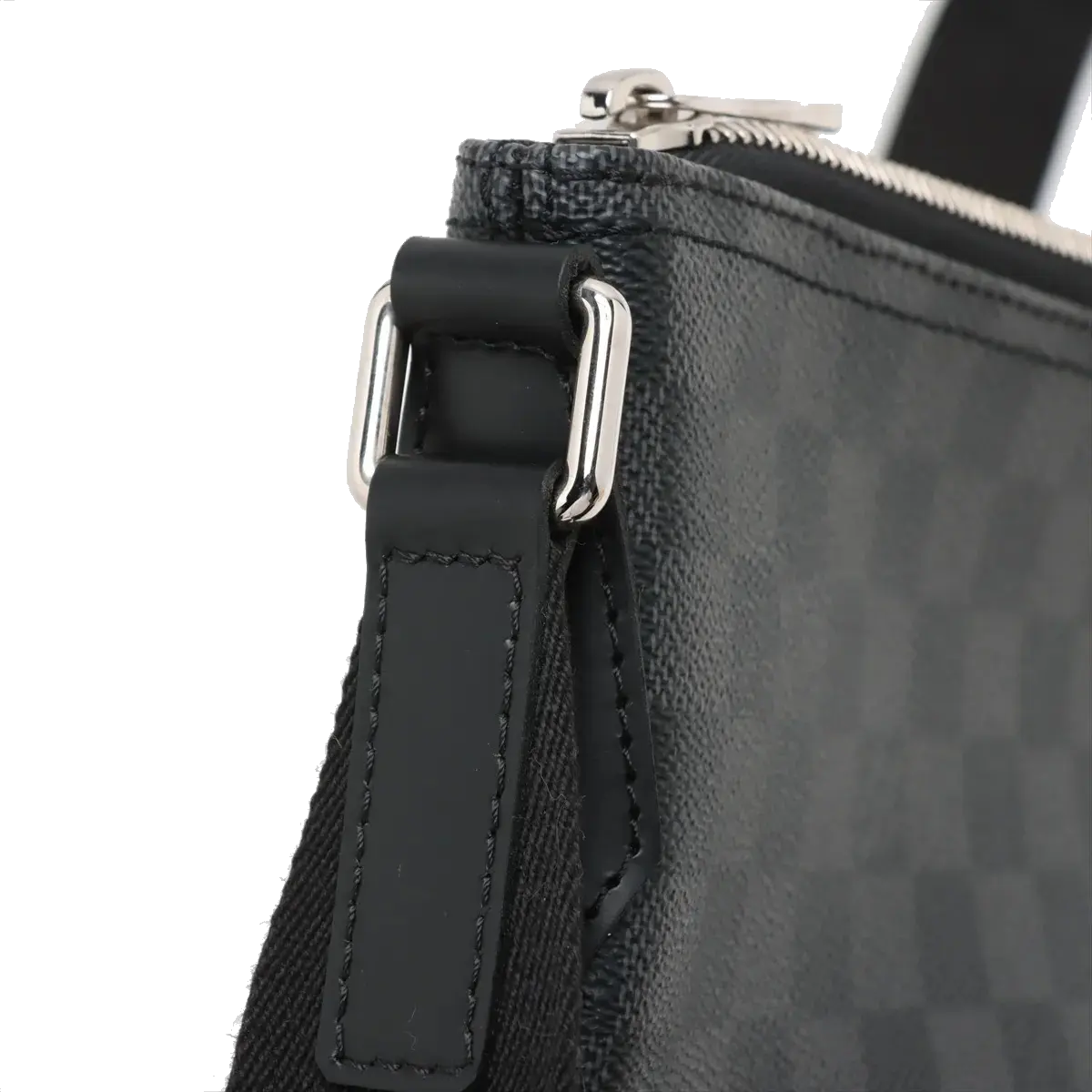 Pre-Loved Mick Crossbody Bag Damier Coated Canvas PM with Silver Hardware, Black / Graphite