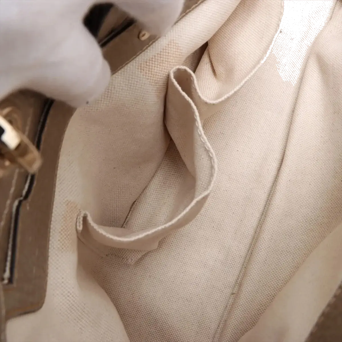 Pre-Loved Bamboo Shopper Tote Leather Medium with Gold Hardware, Champagne Gold
