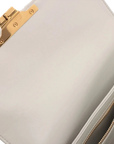 Pre-Loved Triomphe Shoulder Bag Leather Teen with Gold Hardware, White
