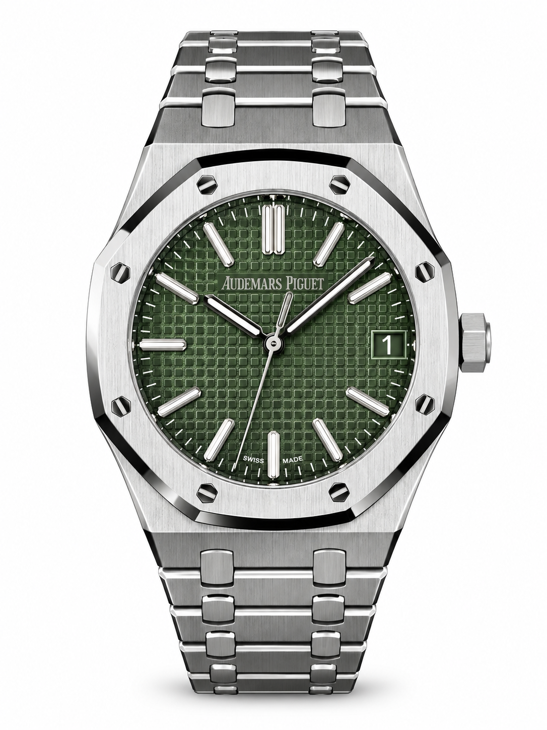 Pre-Loved Royal Oak Selfwinding 41 mm 15510ST.OO.1320ST.09, Khaki green Grande Tapisserie Dial