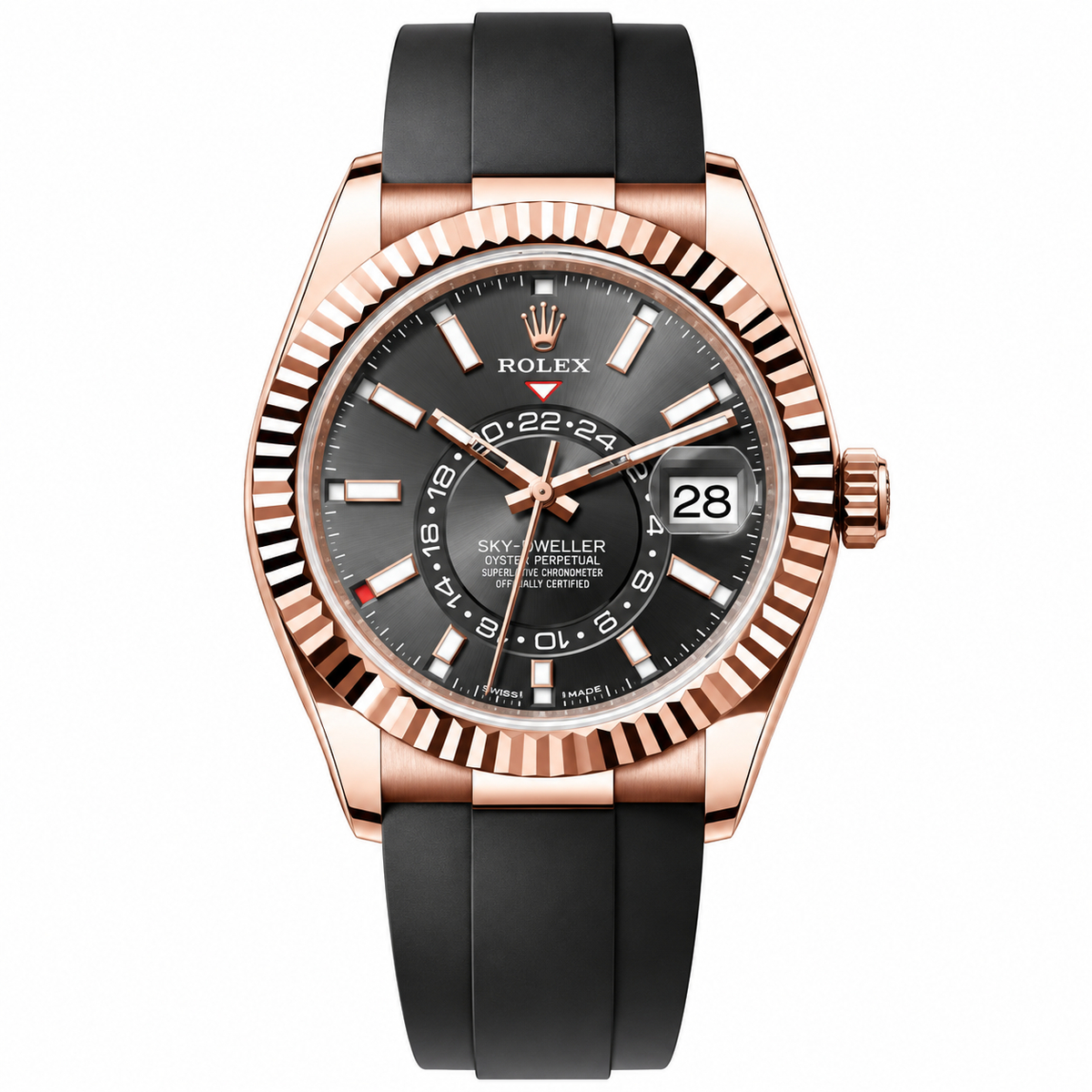 Pre-Loved Sky-Dweller 42 Everose Oysterflex 336235, Slate Dial