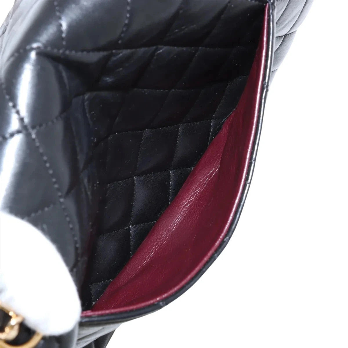 Pre-Loved Classic Double Flap Shoulder Bag Quilted Leather Medium with Gold Hardware, Black