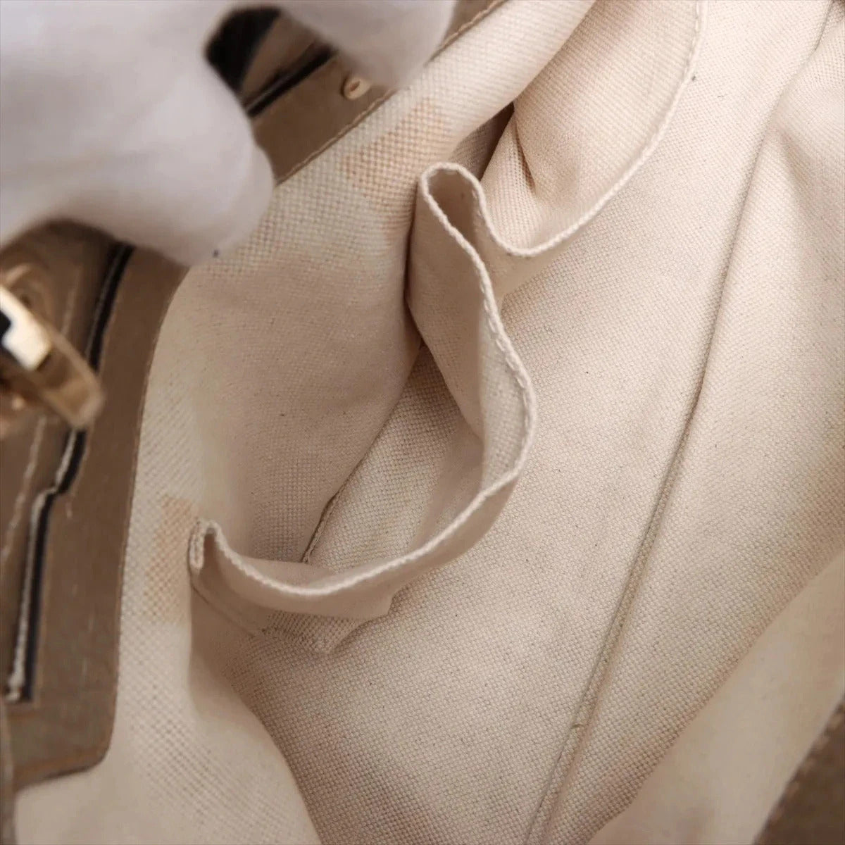 Pre-Loved Bamboo Shopper Tote Leather Medium with Gold Hardware, Champagne Gold
