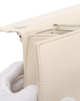 Pre-Loved Crush Sling Shoulder Bag Leather Small with Silver Hardware, Cream