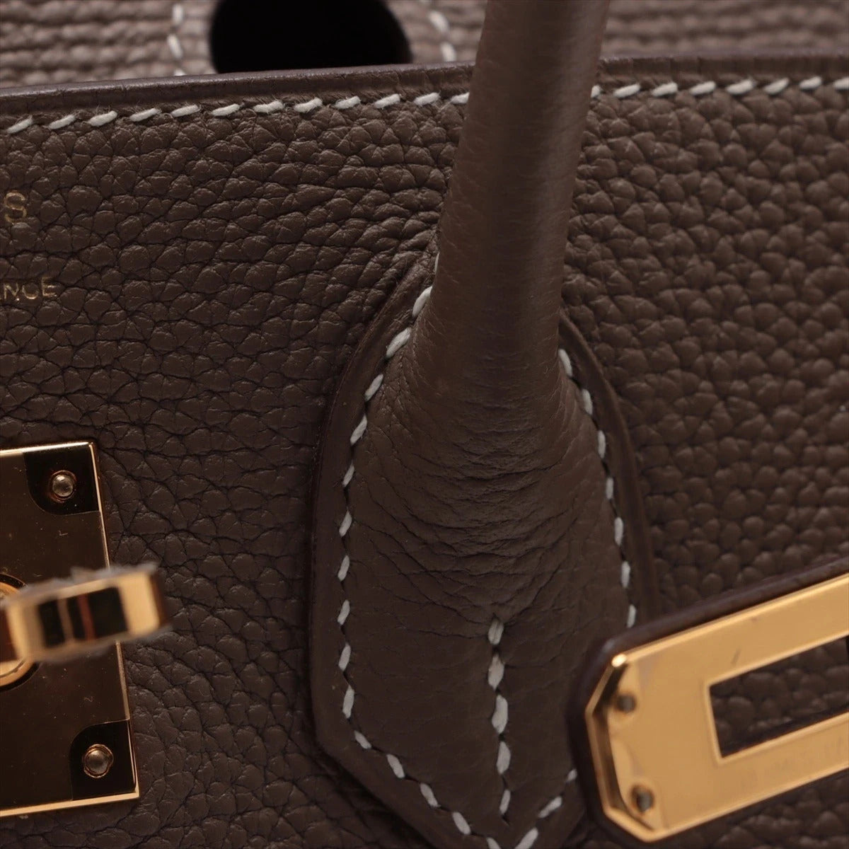 Pre-Loved Birkin Handbag Leather 25 with Gold Hardware, Etoupe