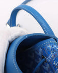 Pre-Loved Alpin Mini Backpack Goyardine Coated Canvas Mini with Silver Hardware, Blue