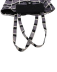 Pre-Loved Quilted Flap Bag with Foldable Tote Crossbody Bag Quilted Canvas Mini with Silver Hardware, Black
