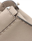 Pre-Loved Peekaboo Selleria Handbag Leather with Silver Hardware, Taupe