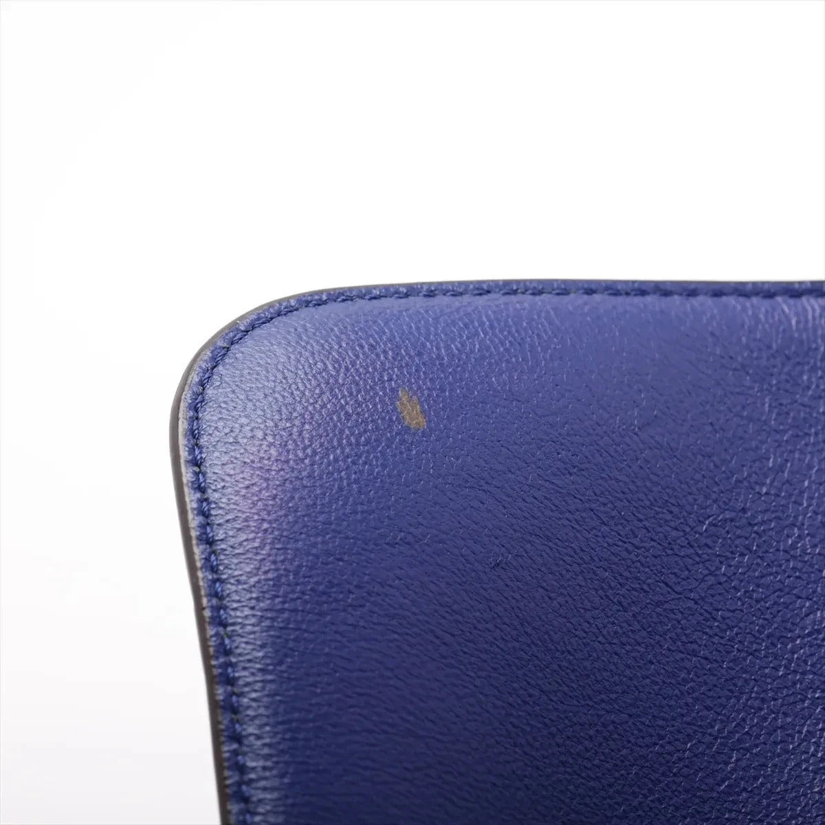 Pre-Loved Trapeze Handbag Leather Medium with Gold Hardware, Blue