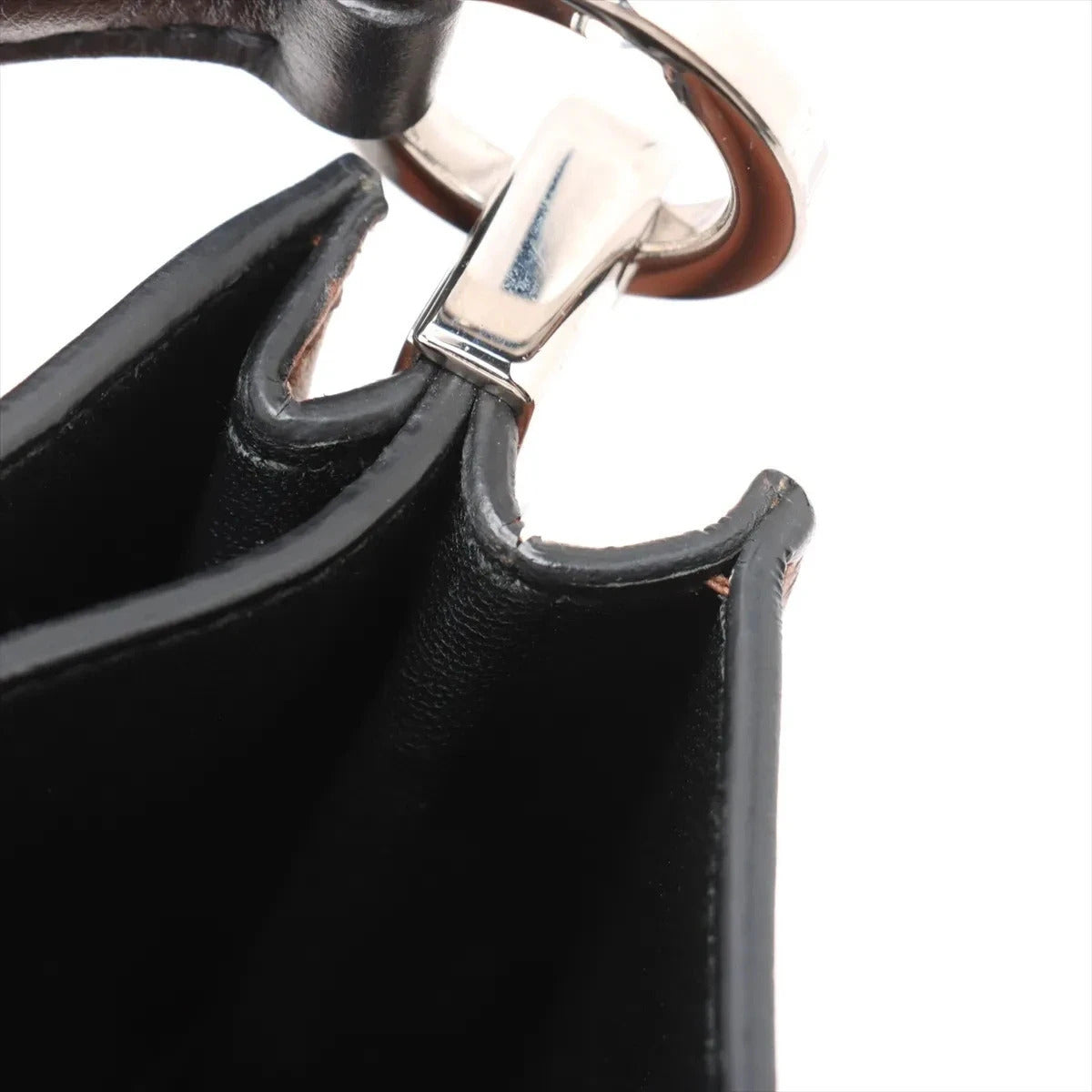 Pre-Loved Margit Handbag Leather Small with Silver Hardware, Brown