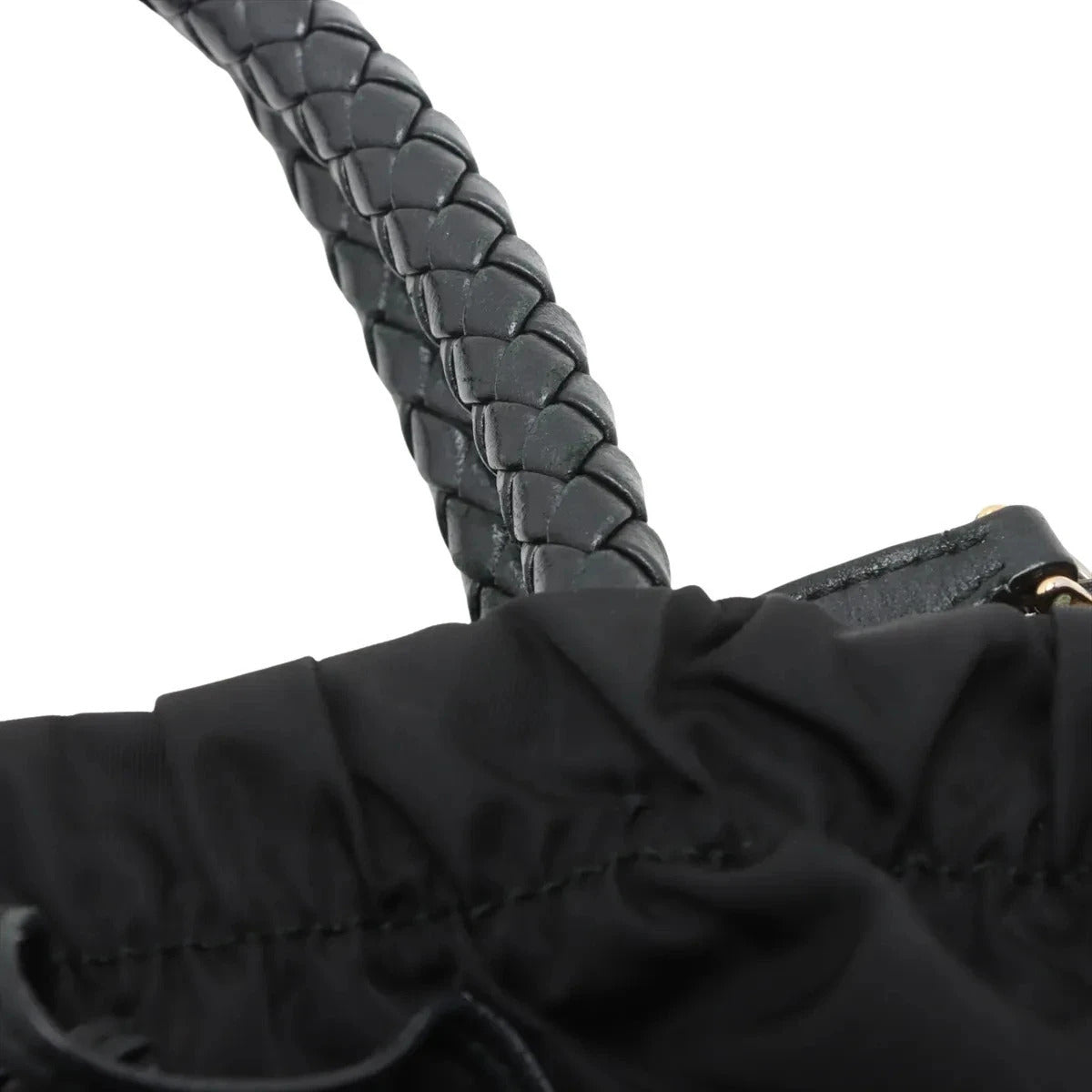 Pre-Loved Gaufre Tote Handbag Nylon with Gold Hardware, Black
