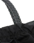 Pre-Loved Gaufre Tote Handbag Nylon with Gold Hardware, Black