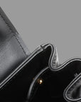 Pre-Loved Nappa Leather Shoulder Bag Leather with Gold Hardware, Black