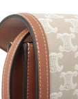Pre-Loved Triomphe Wallet on Chain Crossbody Bag Triomphe Canvas with Gold Hardware, Beige and Tan