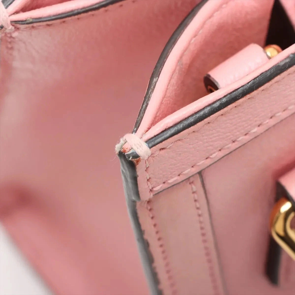 Pre-Loved Diana Bamboo Tote Leather Mini with Gold Hardware, Pink