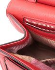 Pre-Loved Bamboo Daily Flap Crossbody Bag Leather with Silver Hardware, Red