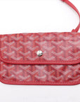 Pre-Loved Saint Louis Tote Chevron Coated Canvas GM with Gold Hardware, Red