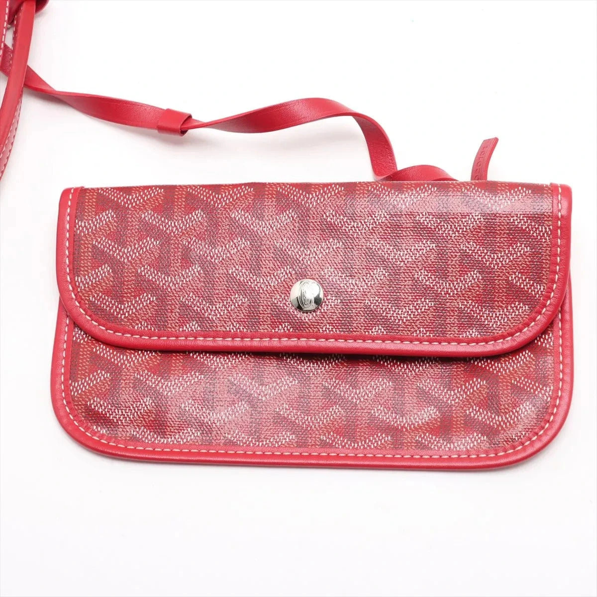 Pre-Loved Saint Louis Tote Goyardine Coated Canvas PM with Silver Hardware, Red