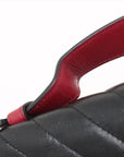 Pre-Loved GG Marmont Top Handle Handbag Quilted Leather Small with Aged Gold Hardware, Black