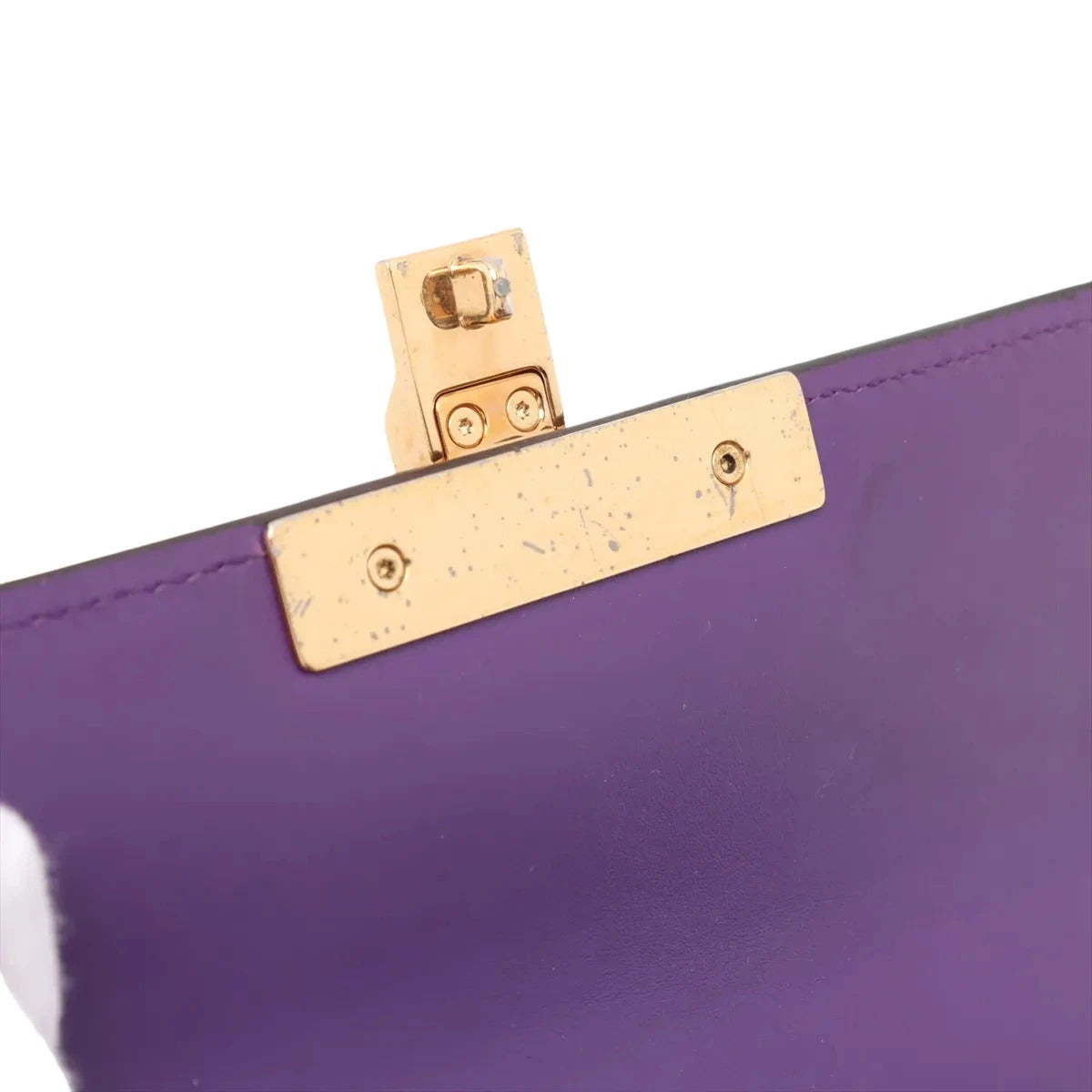 Pre-Loved Padlock Shoulder Bag Monogram Leather Mini with Gold Hardware, Purple