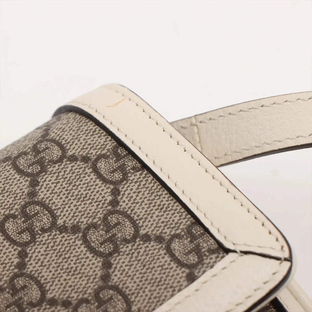 Pre-Loved Queen Margaret Shoulder Bag Monogram Canvas Coated with Aged Gold Hardware Medium, Beige Ebony with Ivory Trim