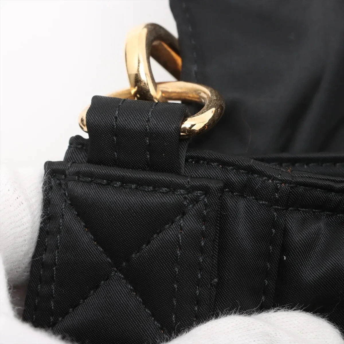 Pre-Loved Mamma Baguette (Fendi x Porter) Shoulder Bag Nylon Large with Gold Hardware, Black