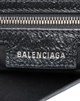 Pre-Loved Le Cagole Crossbody Bag Leather Mini with Silver Hardware, Black