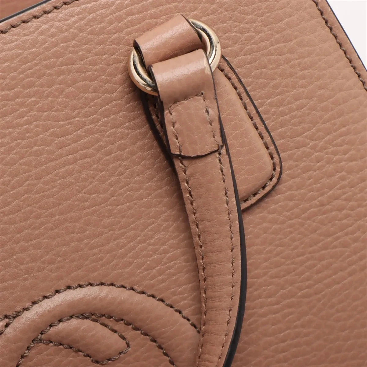 Pre-Loved Soho Tote Leather Small with Gold Hardware, Beige