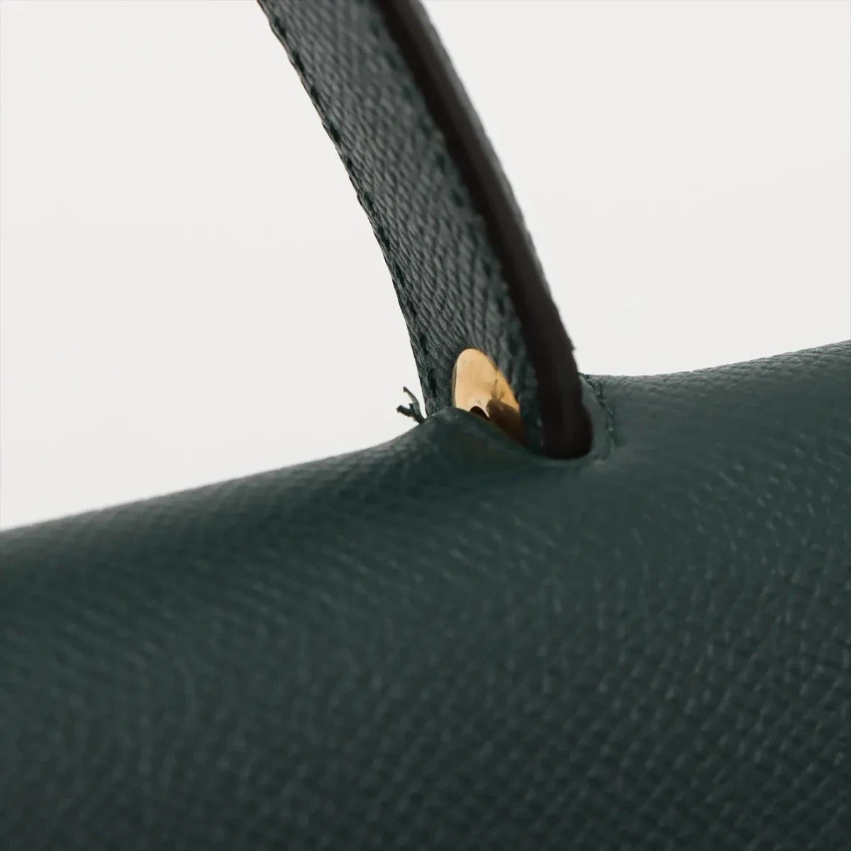 Pre-Loved Belt Bag Handbag Leather Micro with Gold Hardware, Dark Green