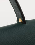 Pre-Loved Belt Bag Handbag Leather Micro with Gold Hardware, Dark Green