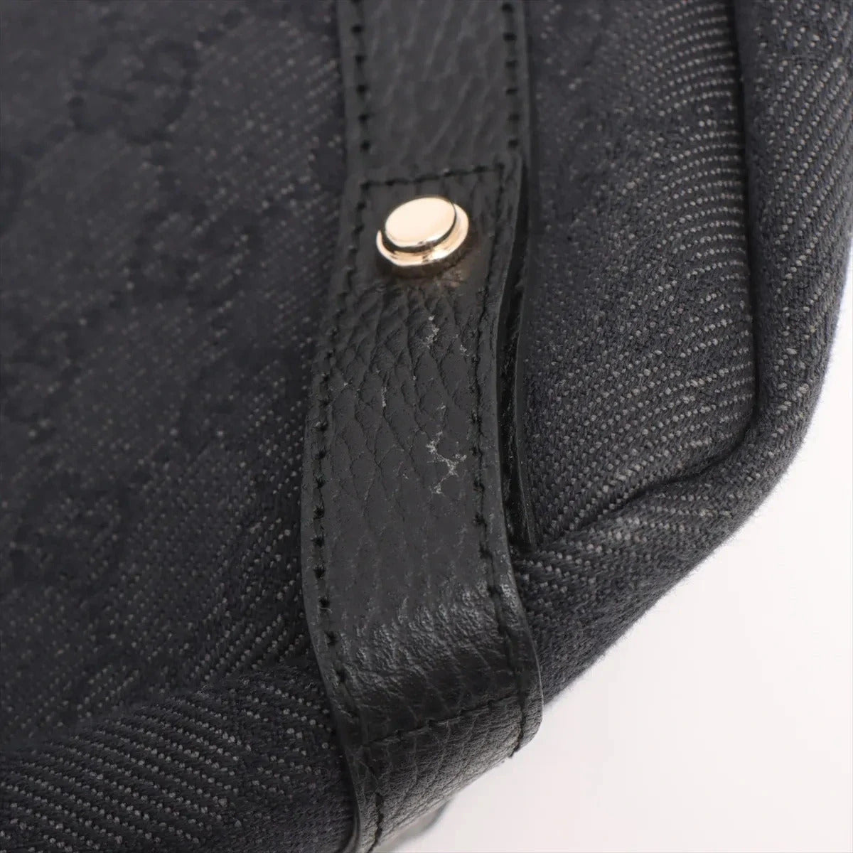 Pre-Loved Abbey D-Ring Tote GG Monogram Coated Canvas with Gold Hardware, Black