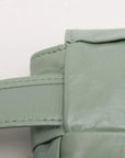 Pre-Loved Cassette Crossbody Bag Intrecciato Leather Mini with Silver Hardware, Sage Green