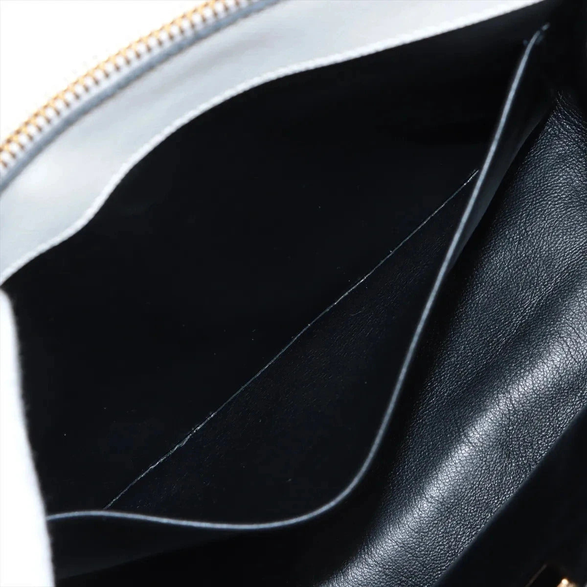 Pre-Loved Galleria Handbag Leather Small with Gold Hardware, Gradient Grey/White