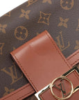 Pre-Loved Dauphine Shoulder Bag Monogram Coated Canvas MM with Gold Hardware, Brown