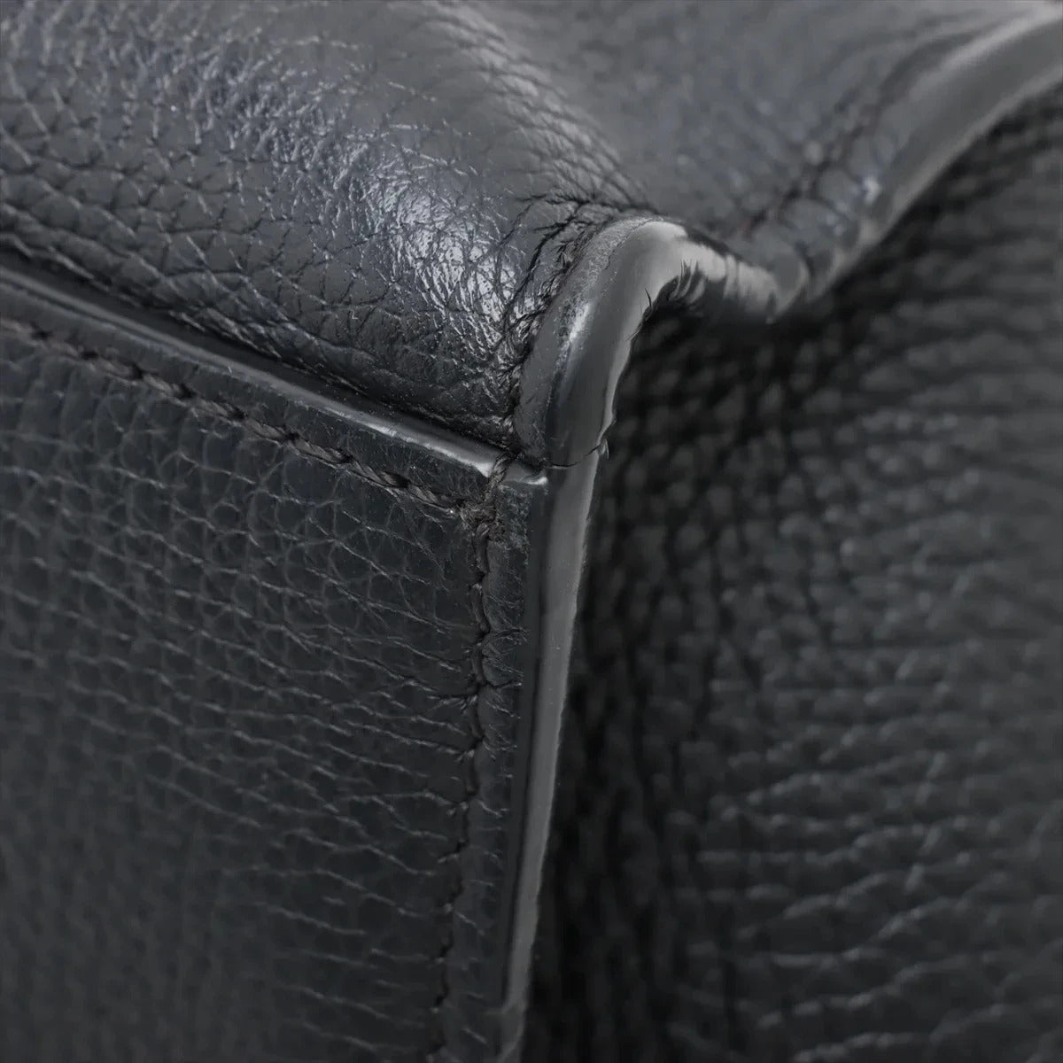 Pre-Loved Big Bag Tote Leather Small with Silver Hardware, Black