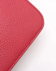 Pre-Loved Interlocking G Crossbody Bag Plain Leather with Gold Hardware Small, Red
