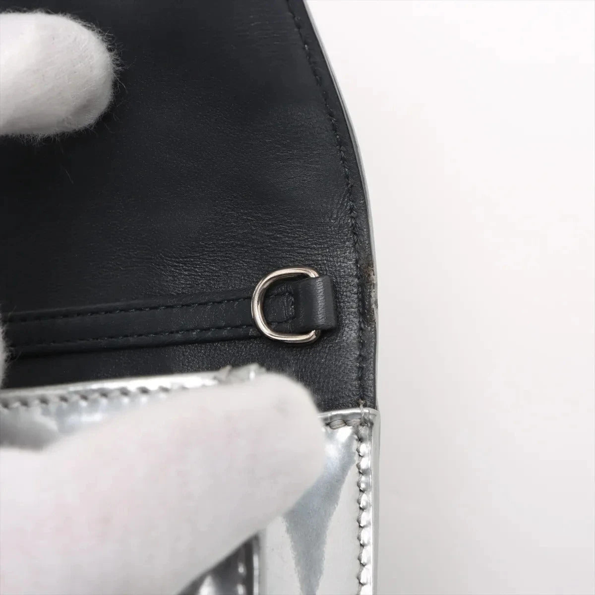 Pre-Loved Diorama Wallet on Chain Crossbody Bag Cannage Micro-Cannage Leather Small with Silver Hardware, Silver