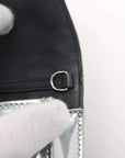 Pre-Loved Diorama Wallet on Chain Crossbody Bag Cannage Micro-Cannage Leather Small with Silver Hardware, Silver