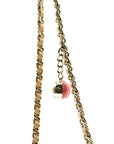 Pre-Loved Wallet on Chain Crossbody Bag Quilted Tweed with Gold Hardware, Beige Multicolor
