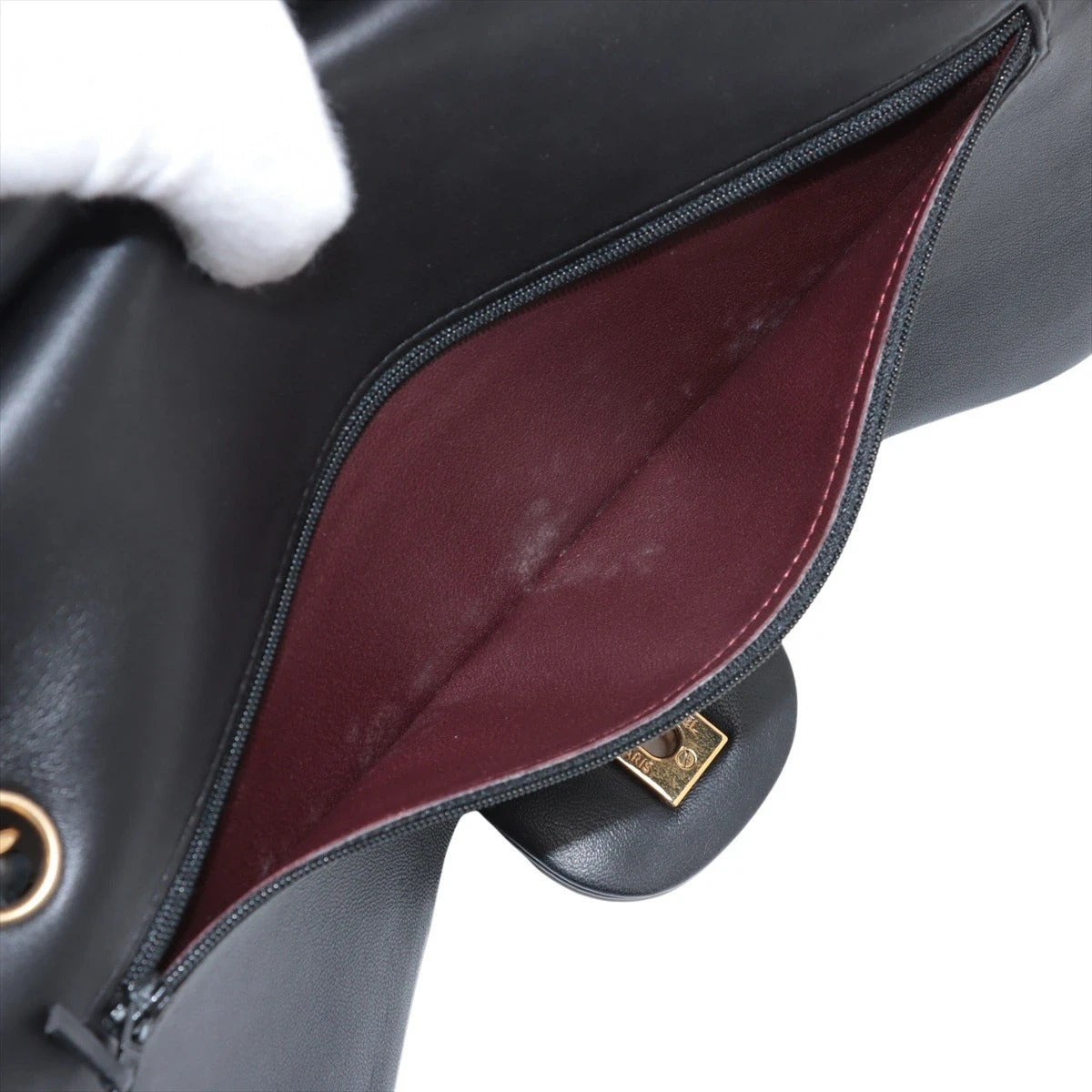 Pre-Loved Classic Double Flap Shoulder Bag Quilted Leather Jumbo with Gold Hardware, Black