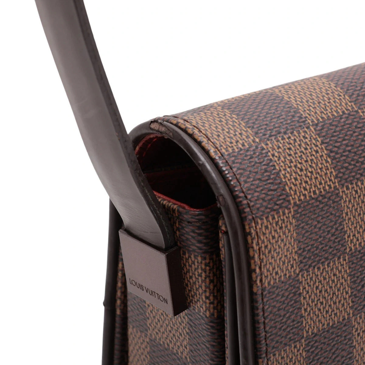 Pre-Loved Tribeca Shoulder Bag Damier Coated Canvas with Gold Hardware, Brown