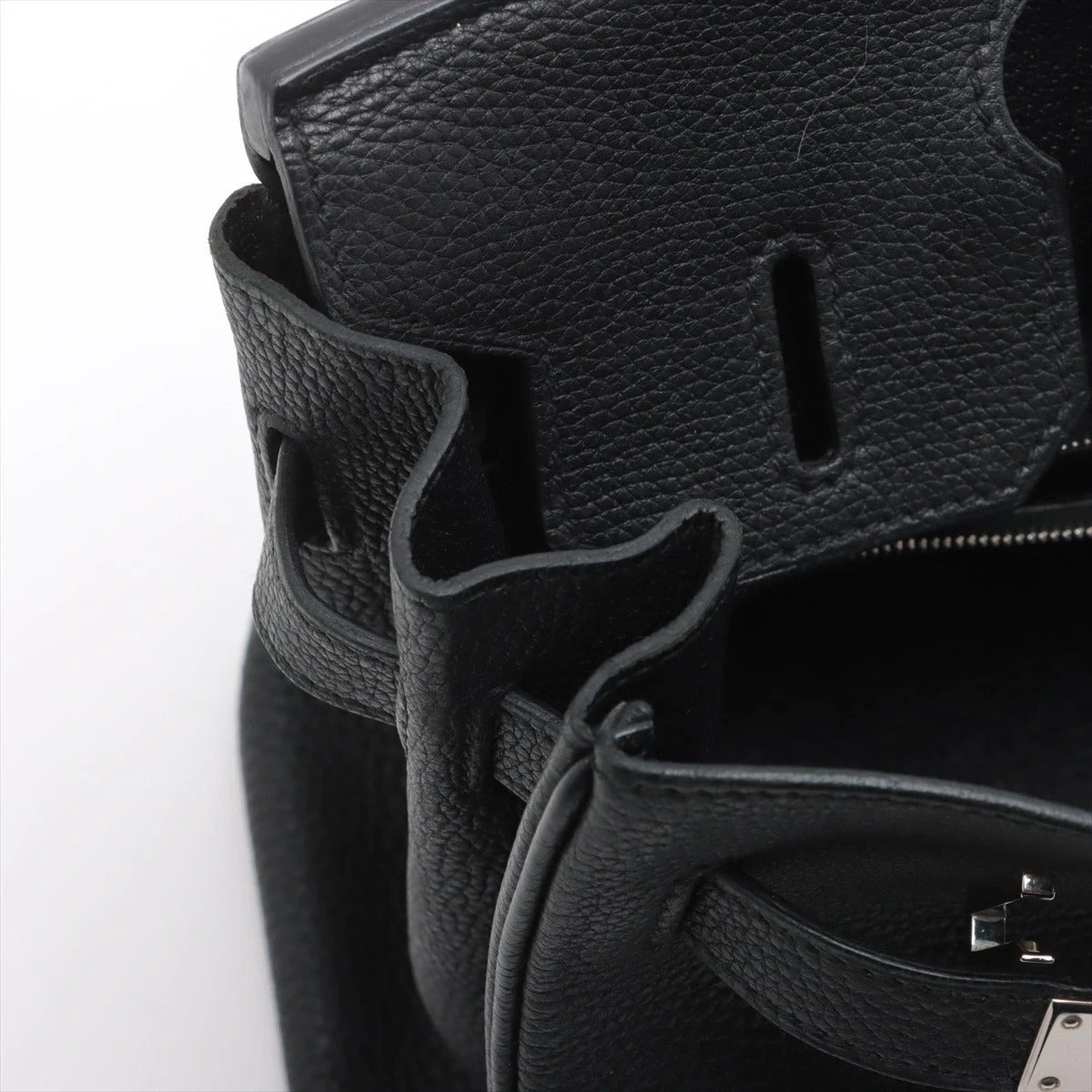 Pre-Loved Birkin Handbag Leather 30 with Palladium Hardware, Black