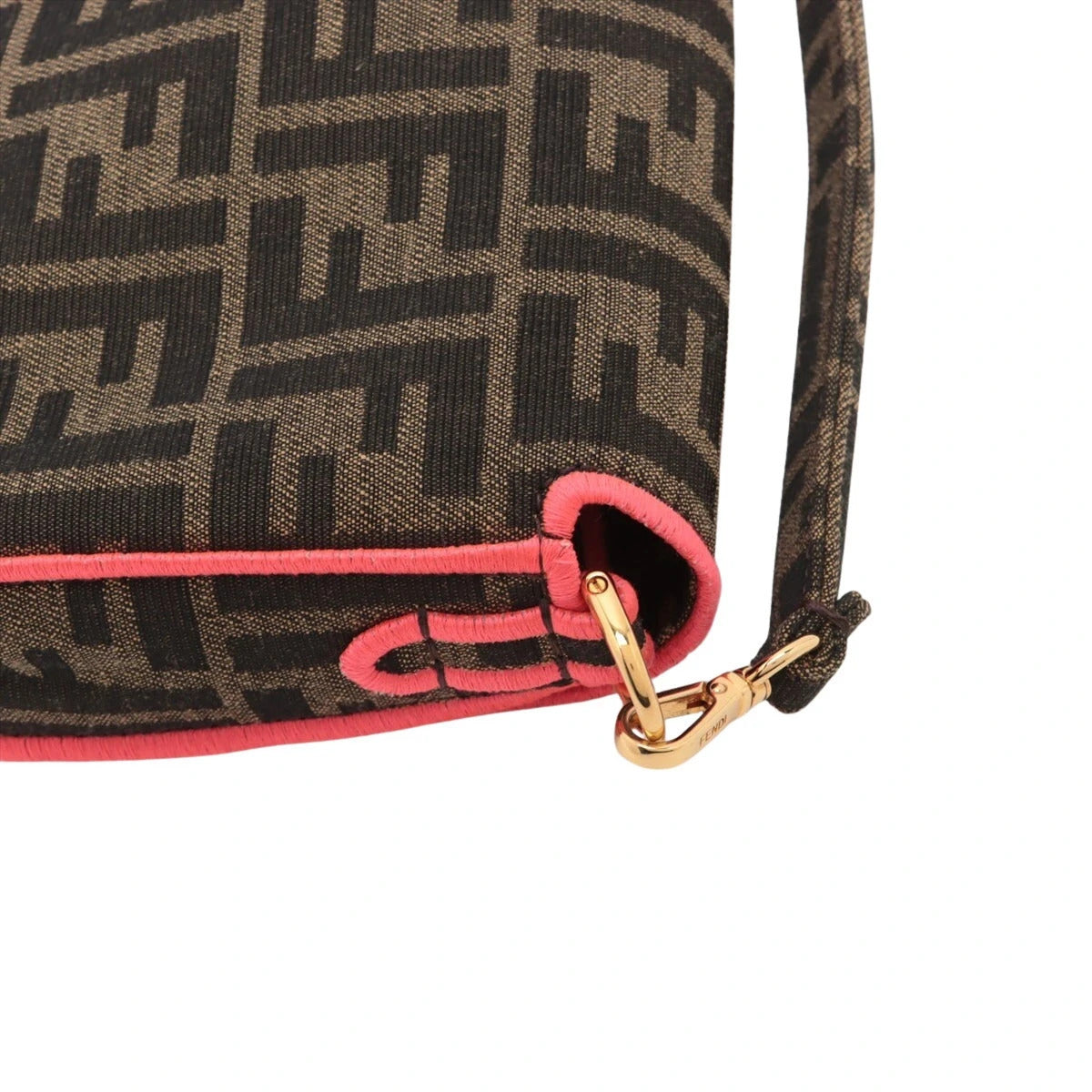Pre-Loved Baguette Shoulder Bag Zucca Coated Canvas with Gold Hardware, Brown