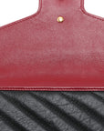 Pre-Loved GG Marmont Torchon Wallet on Chain Crossbody Bag Quilted Leather Mini with Gold Hardware, Black